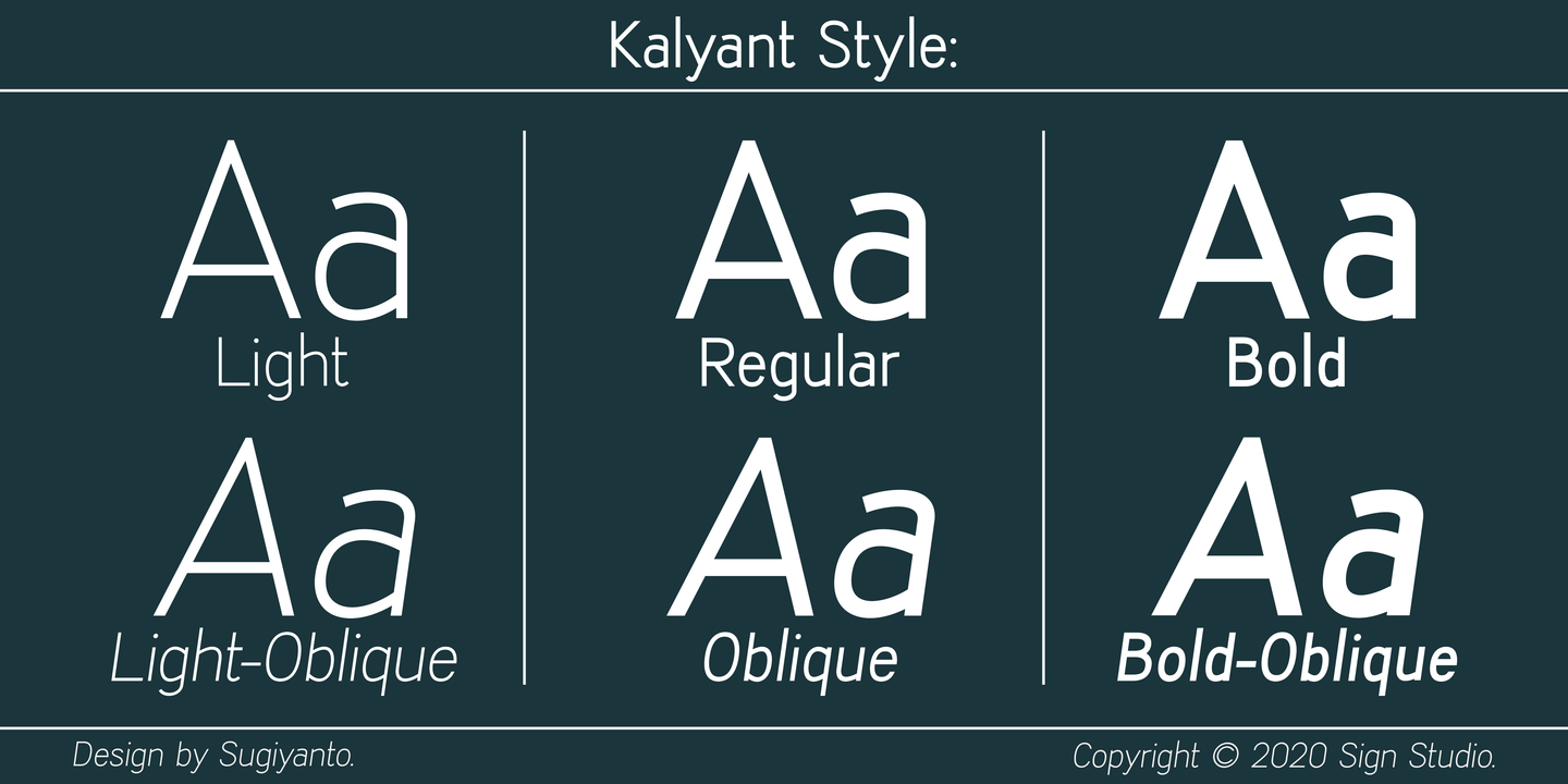 Beispiel einer Kalyant Bold Oblique-Schriftart